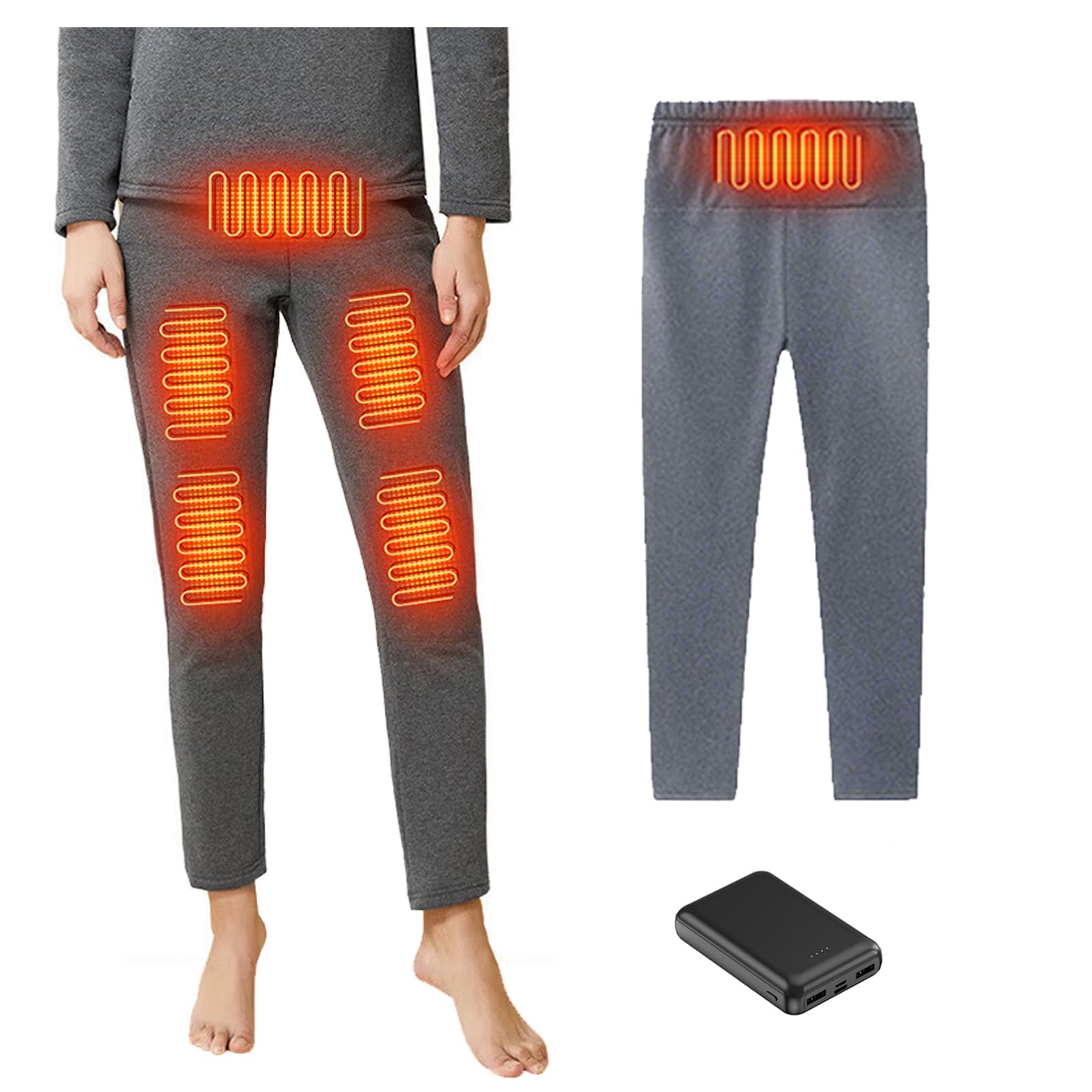Pantaloni Termici Riscaldati per Le Donne Leggings Foderati in Pile Long Johns 6 Zone Pantaloni Riscaldanti