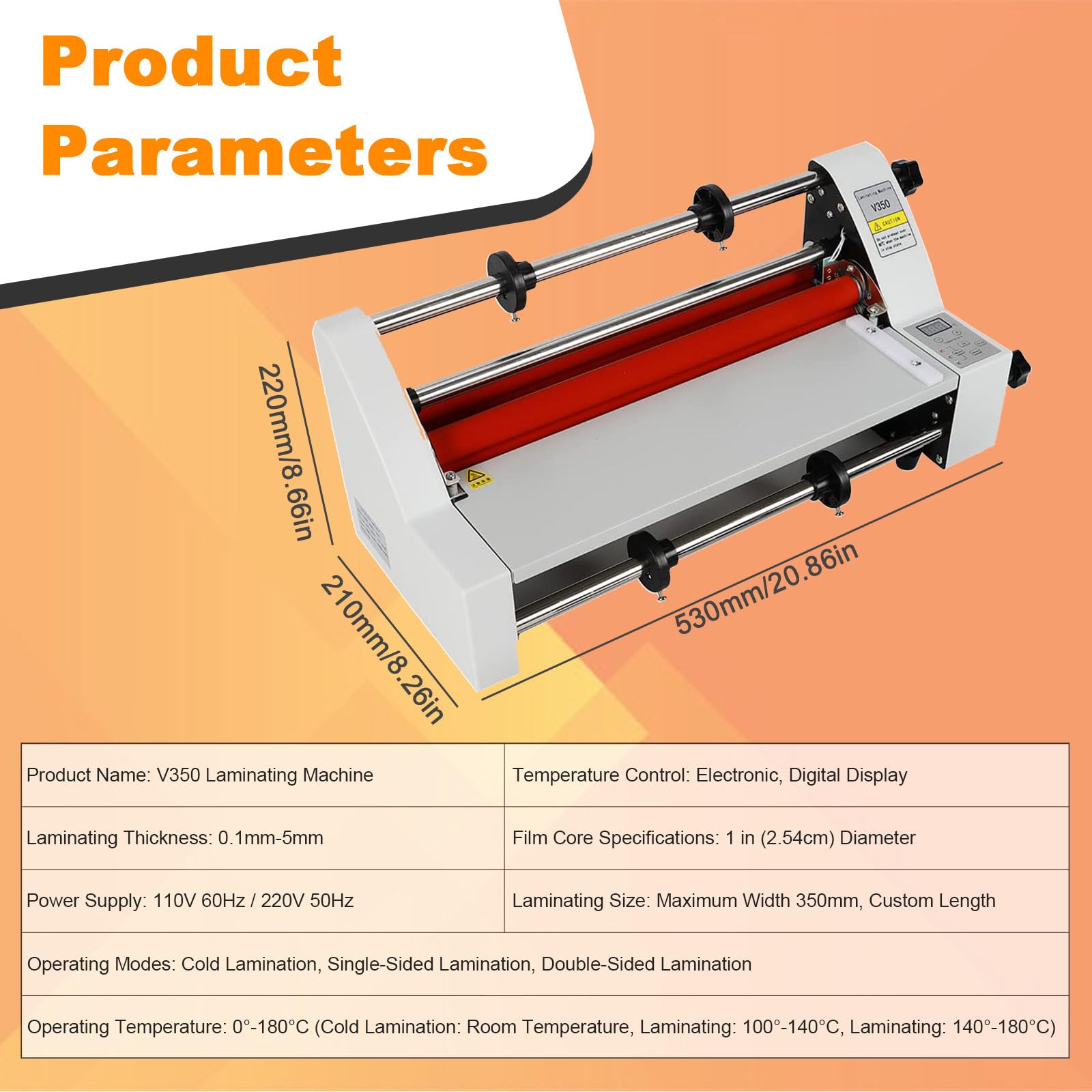 SHAHRYAR Macchina for Laminazione da Ufficio,Macchina Laminazione 350 Mm,Controllo Elettronico della Temperatura,Display Digitale,per Casa, Azienda, Ufficio E Scuola