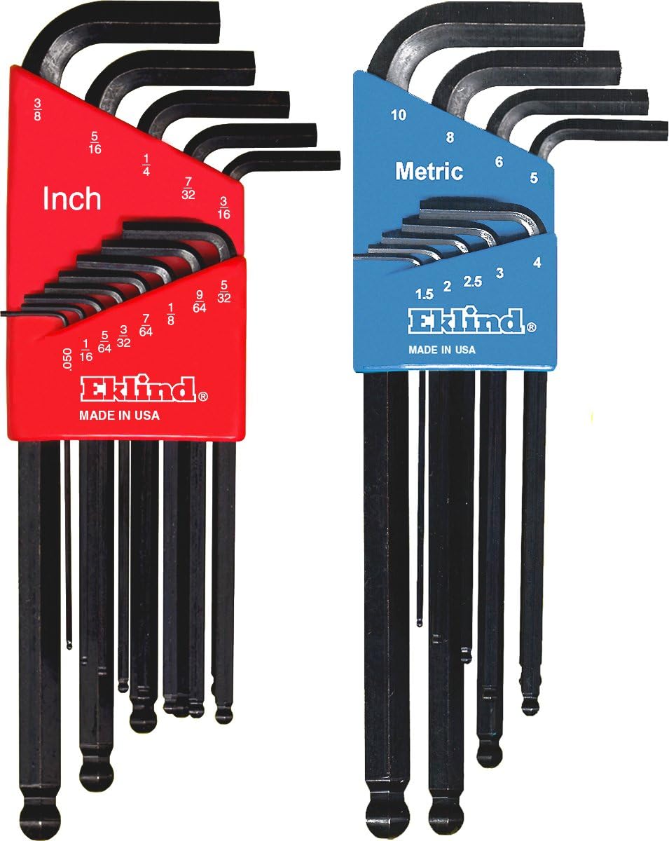 Eklind MUTANO 13222 Ball-Hex L-Key allen wrench Combo- Inch/MM (2 sets 22pc)