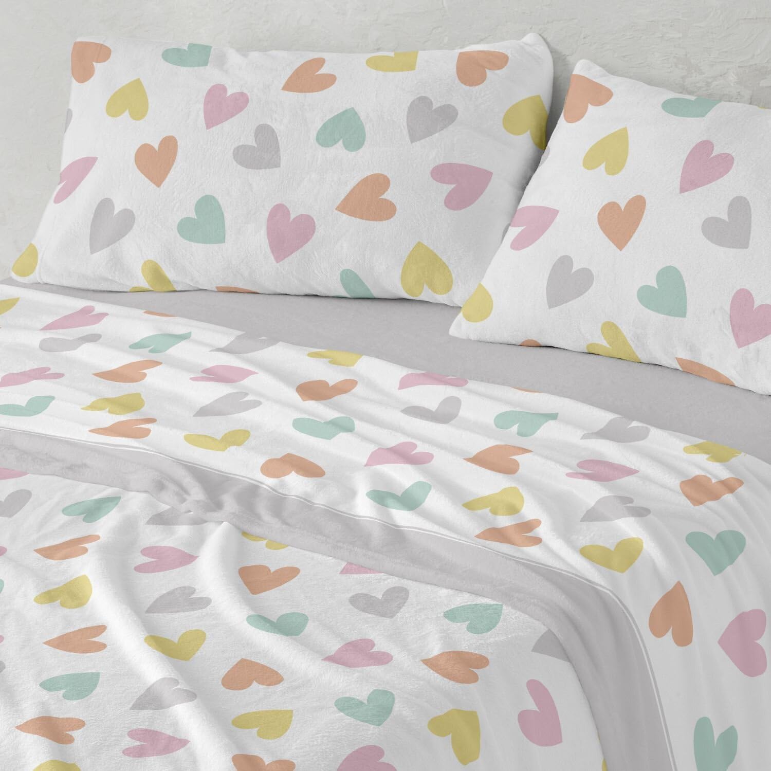 Burrito Blanco | Sábanas de Coralina | Cama de 90cm. (+Medidas Disponibles) | Diseño 992 | Color Multi (90x190/200cm.)
