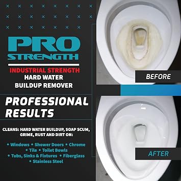 Pro-Strength Hard Water Stain Remover, Industrial Strength Hard Water, Mineral, Rust & Soap Scum Remover, 35 oz Bottle