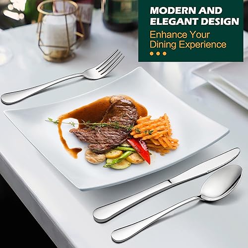Miniatura 6 de LIANYU - Juego de cubiertos de acero inoxidable