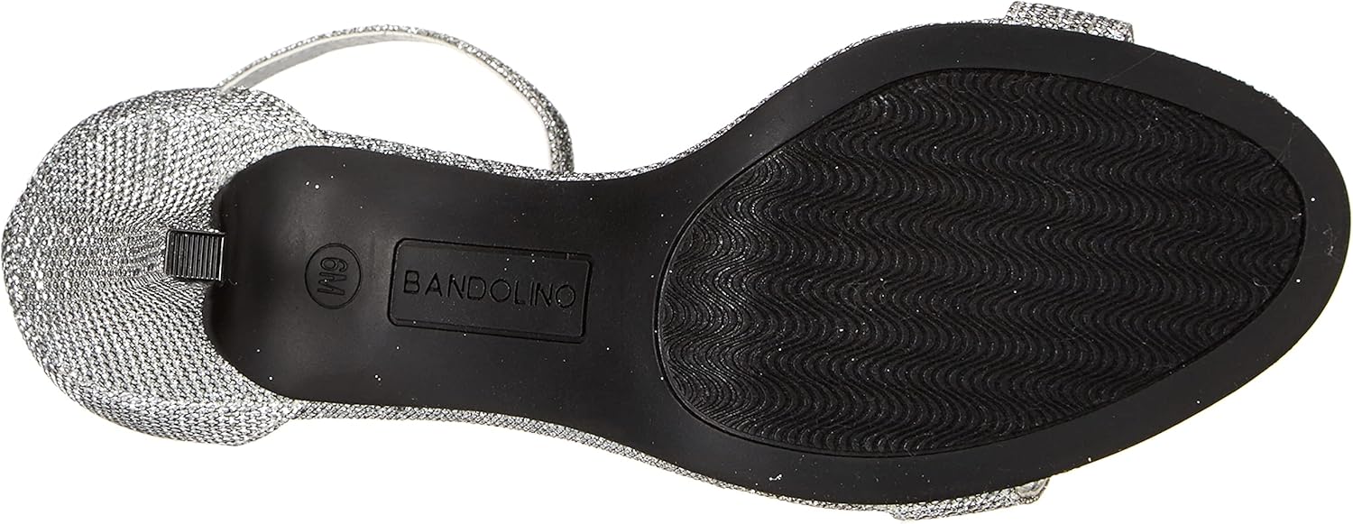Bandolino Women's Madia Heeled Sandal, Silver Fabric, 8 - Image 4