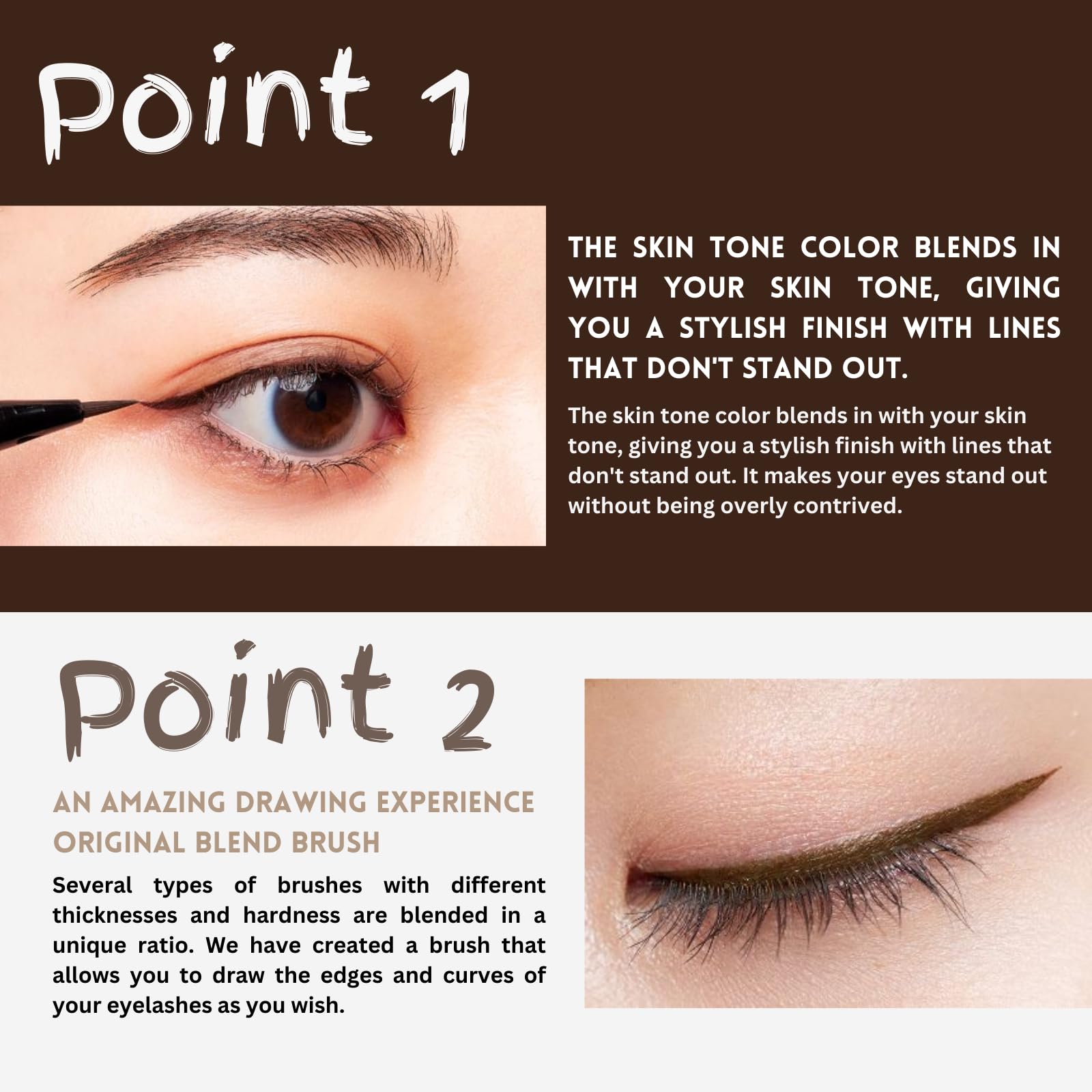 K-Palette 1DAY TATTOO Liquid Eyeliner 02 Bitter Brown 0.67ml, 0.67 ml (Pack of 1) - Image 3