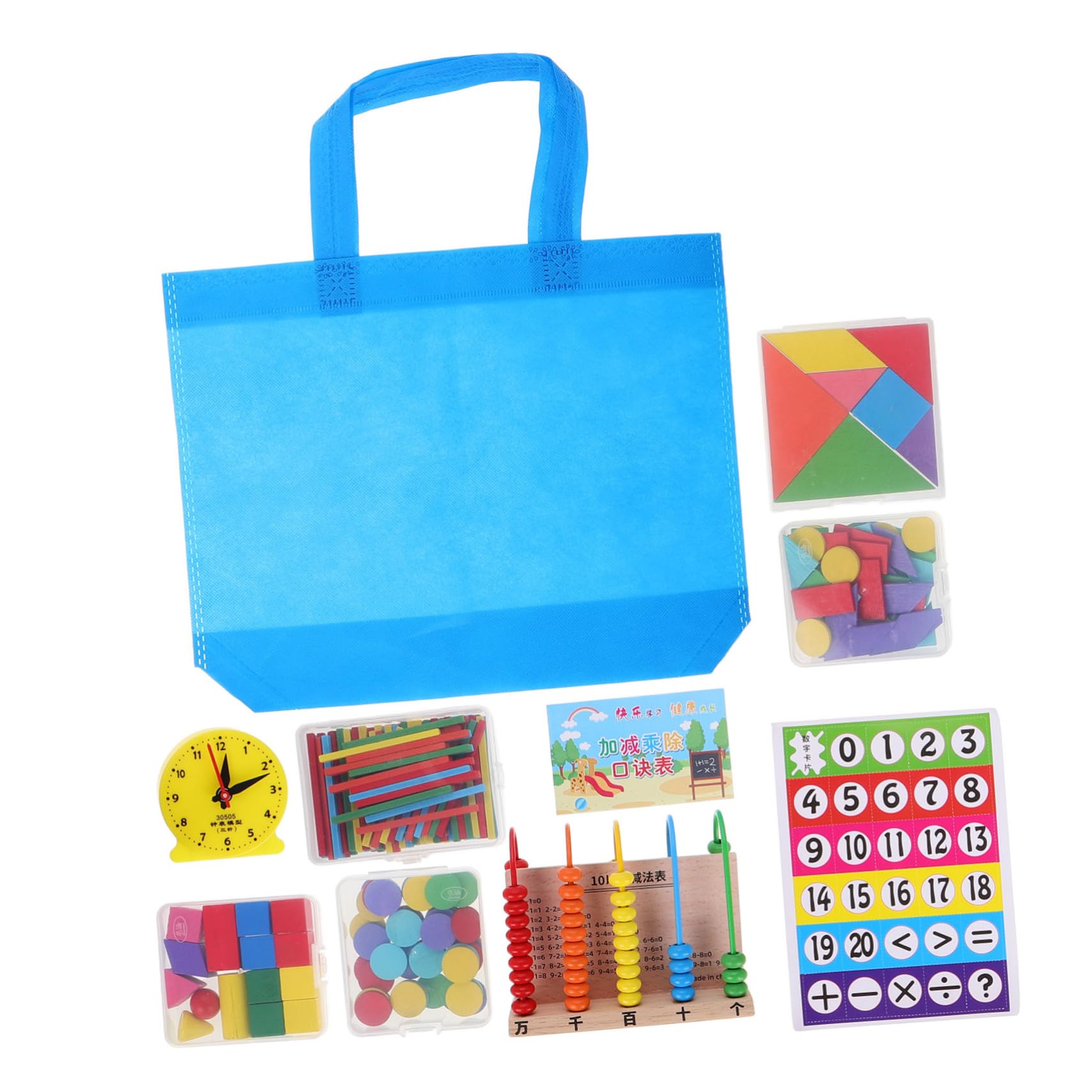 SEWACC Kit De Materiales Manipulativos De Matemáticas Bloques De y Reloj De Aprendizaje Geométricas