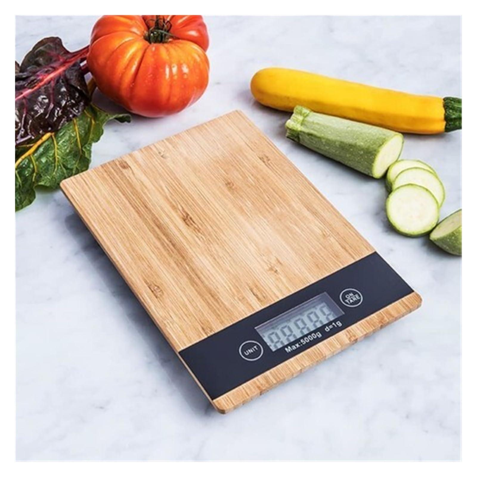 Báscula De Cocina Digital De Bambú Báscula De Cocina De Precisión Con Pantalla LCD Digital 5 Kg