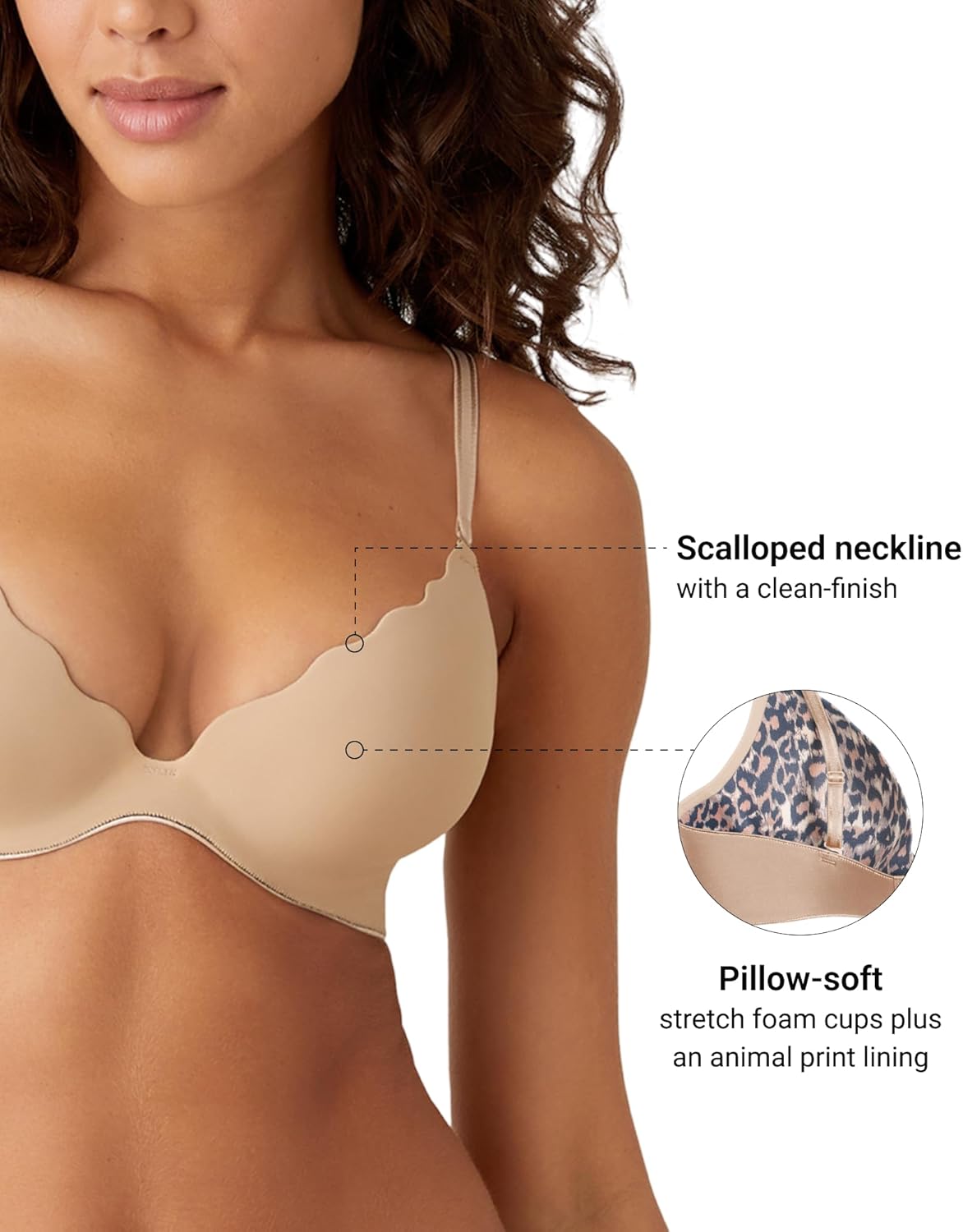 b.tempt'd Womens b.wow'd Convertible Wire Free Push Up Bra, 958287 - Image 3