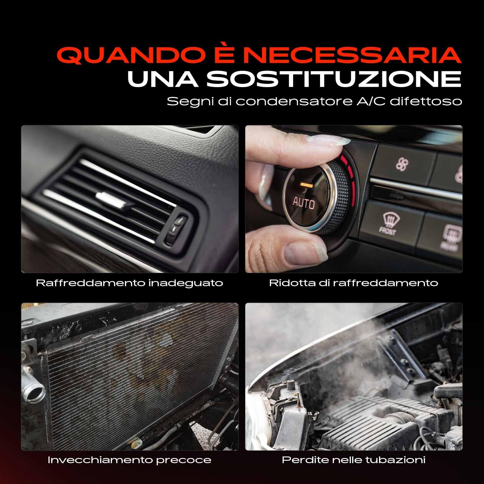 Frankberg Radiatore climatizzatore Condensatore climatizzatore Compatibile con 207 CC WD 1.6L 208 I CA CC 1.2L 2008 I CU 1.2L C3 II SC 1.2L C3 III SX 1.2L Replace# 9650894080