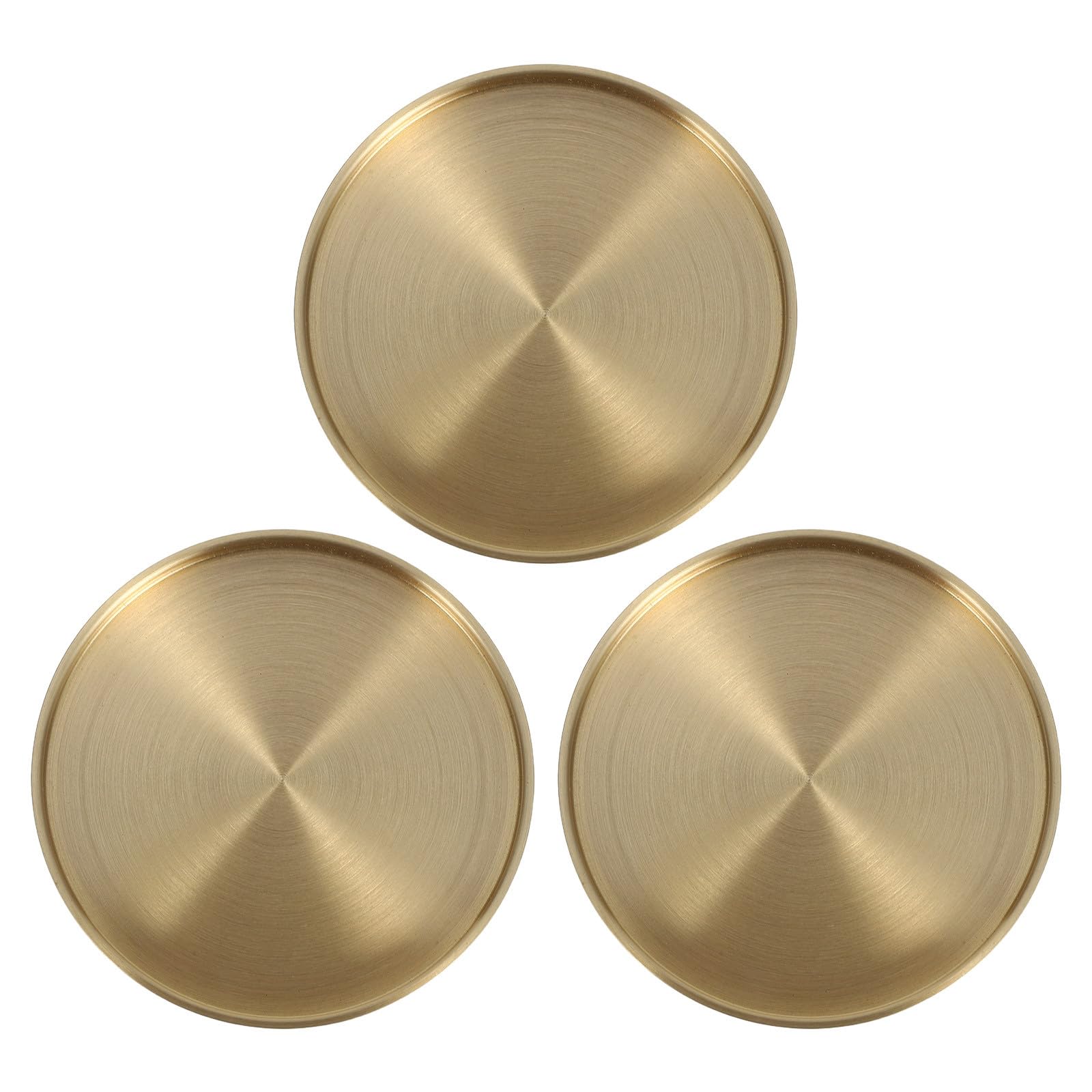 Dessous de tasse en laiton 6,6 cm | Lot de 3 sous-verres de protection pour table et bureau