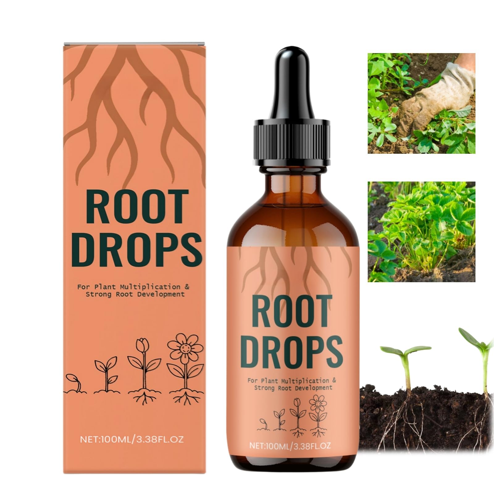 Liquid Fertilizer for Cuttings,Rooting Gel & Root Grow for Plants,100ML Liquid Root Stimulator & Plant Nutrient Solution,Root Grow Compound for Healthy Plant Propagation,Rooting Compound for Cuttings