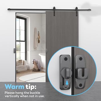 Barn Door Lock, 90/180 Degree Flip Door Locks, Protect Privacy Sliding Gate Latch for Garden, Bathroom, Fence, Outdoor, Shed (Grey-2 pcs)
