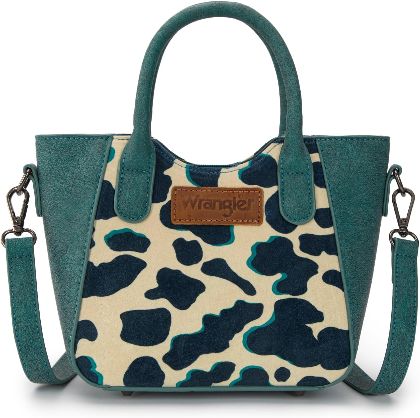 Wrangler Small Rustic Charm Top-Handdle Handbags for Women Western Satchel Purse with Crossbody Strap