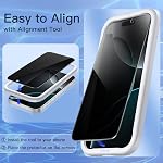 JETech Privacy Full Coverage Screen Protector for iPhone 16 Pro 6.3-Inch, Black Edge Anti-Spy Tempered Glass Film with Easy Installation Tool, Case-Friendly, 2-Pack