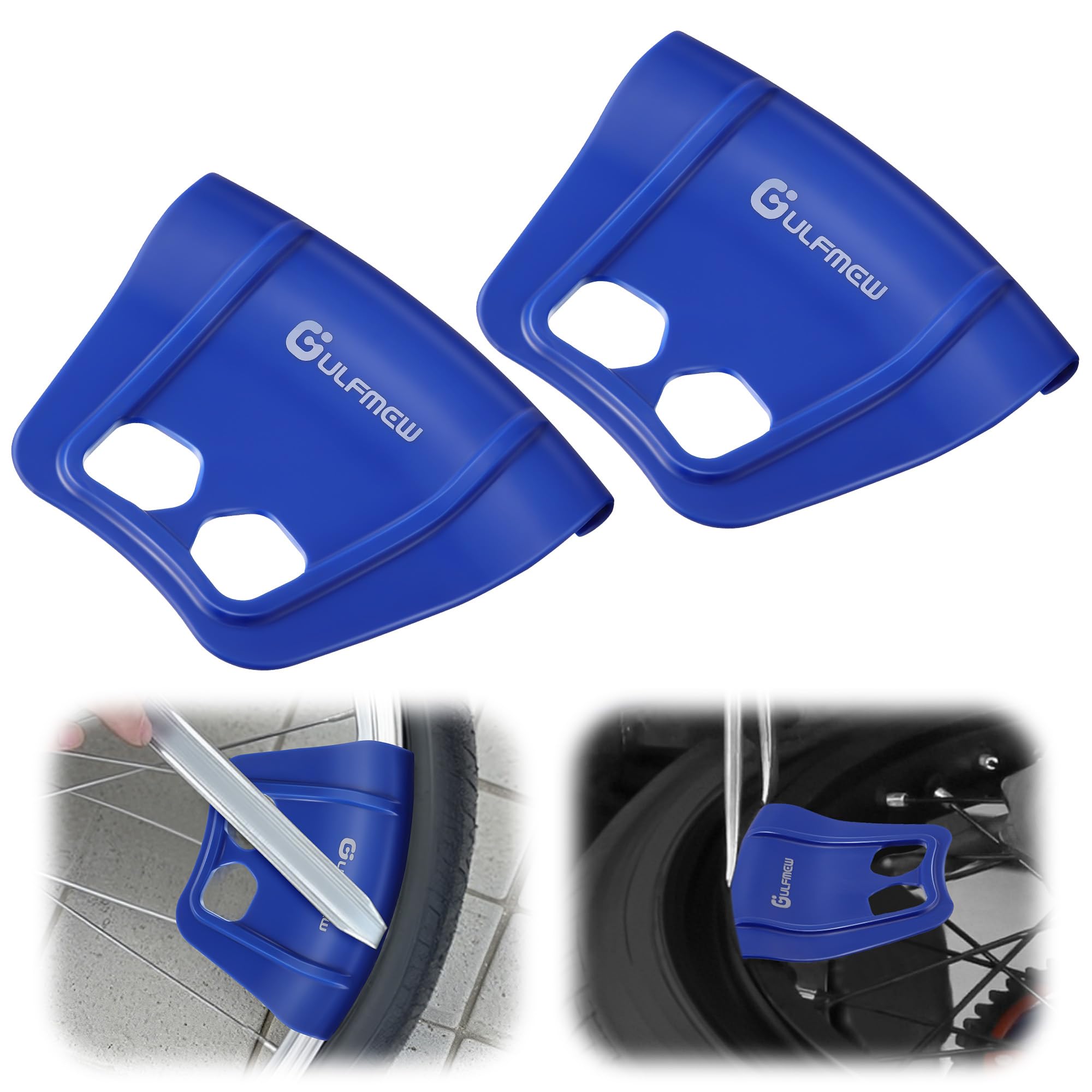 Rim Protectors for Tire Changing, 2 Piece Wheel Rim Guard Kit for Motorcycle, Bicycle, Scooter & E Bike, Durable Tire Lever Protection Tool, Non Slip, Reusable Maintenance Accessory