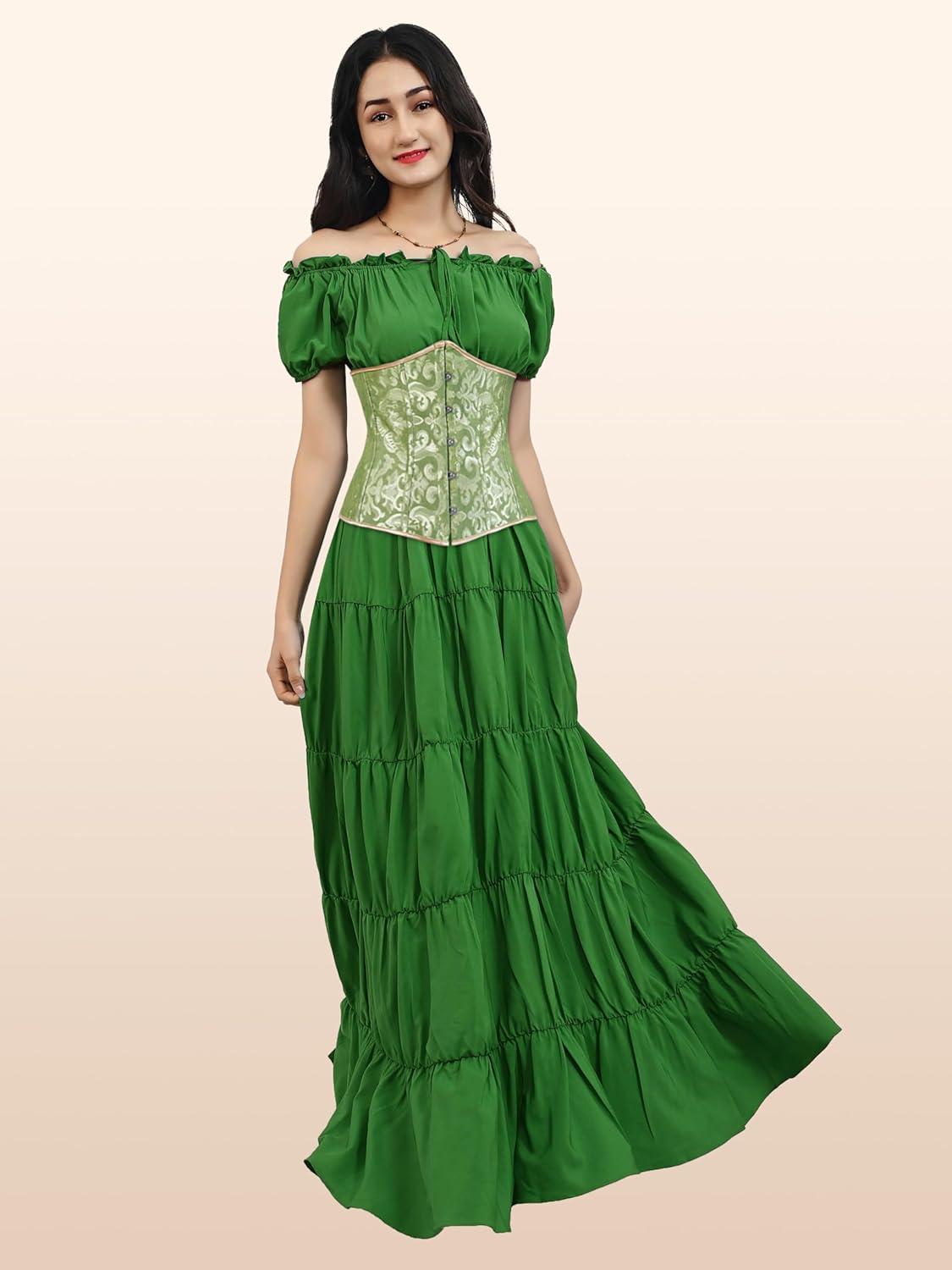 Zhitunemi Halloween Costumes Woman 2025: Black Underbust Corset Top for Women Pirate Costume - Corsets for Pirate Theme Party - Image 6