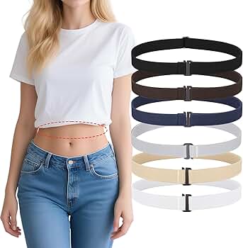SANSTHS Crop Top Tuck Band for Women Adjustable Tucky Waist Belt