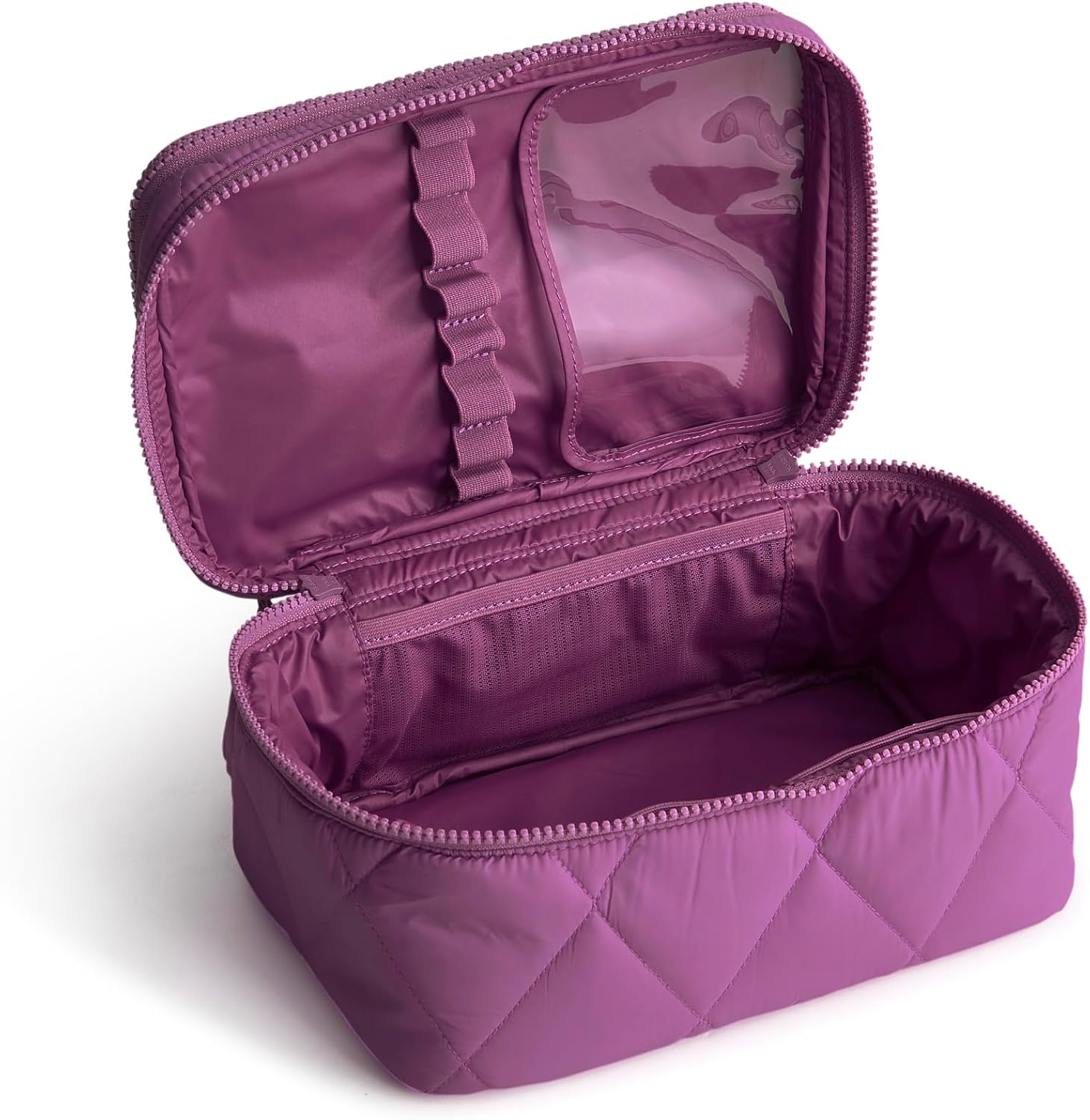 Vera Bradley Women's Featherweight Brush Up Cosmetic Case, Iris Orchid, One Size - Image 3