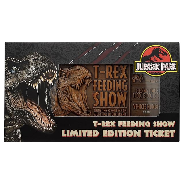 Foto 4 de 8 de Fanattik Jurassic Park Feeding Show - Billete y Soporte de Metal Coleccionable
