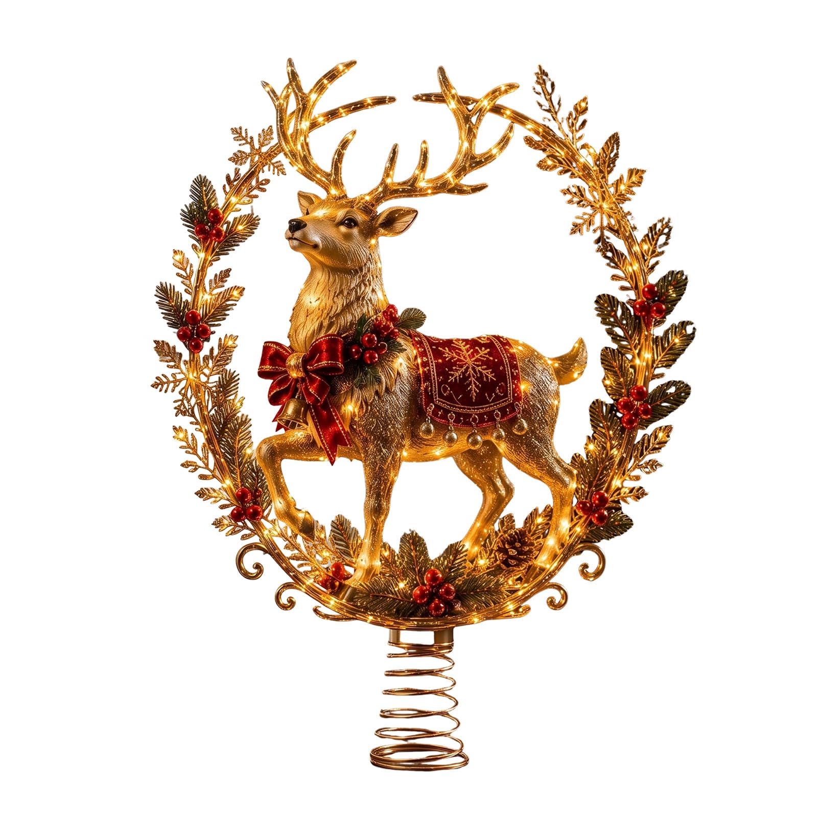 Lighted Christmas Tree Topper Illuminated Santa Treetops Ornament — image 1