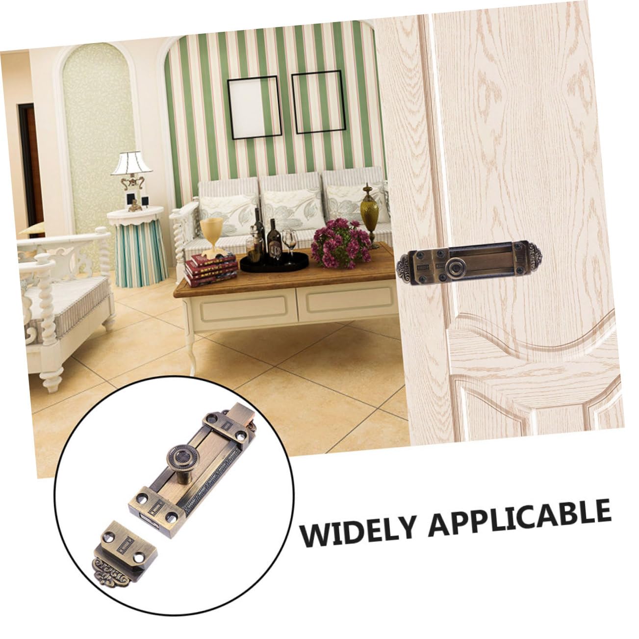 Angoily 5pezzi Serratura Scorrevole Antica Di Chiavistello Per Porte e Finestre Sicurezza Per Bagni e Camere Da Letto Facile Installazione e Design Elegante