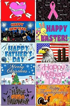 3x5 3x5 Wholesale Holiday Combo Pack Halloween Christmas Thanksgiving Easter New Years Breast Cancer Awareness Mother Father Day 911 Premium Polyester Fade Resistant Fabric
