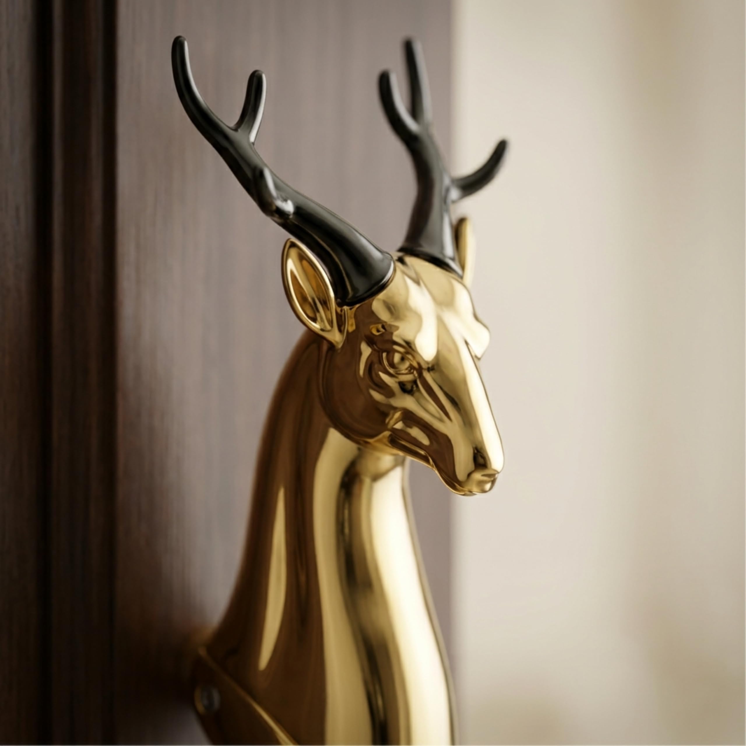 GLOXY Premium Gold 12” Classic Vintage Deer Shaped Main Door Handle with 8” Hole-to-Hole Spacing – Decorative Push & Pull Aluminium Wooden & Glass Doors Handles for Homes, Hotels & Offices- Pack of 1 — Amazon image 8