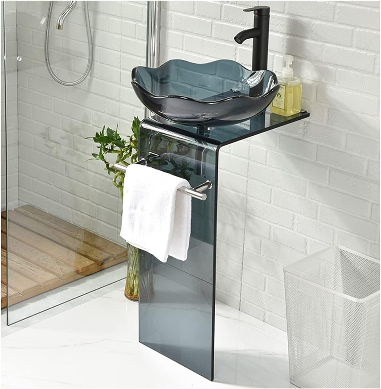 Umywalka Łazienkowa Nablatowa Ceramiczna Umywalka Łazienkowa Umywalka Nablatowa Ze Szkła Hartowanego, Umywalka Kolumnowa Nablatowa Simplicity Do Małego Mieszkania, Umywal,Round-S