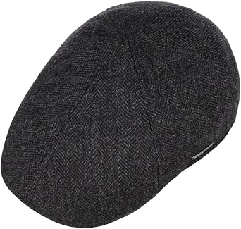 Stetson Kent Wool Ear Flaps Flat Cap for Men - Made in the EU - Flat Cap with Ear Protection - with Cashmere - Fall/Winter Ear Warmer Cap - Peaked Cap