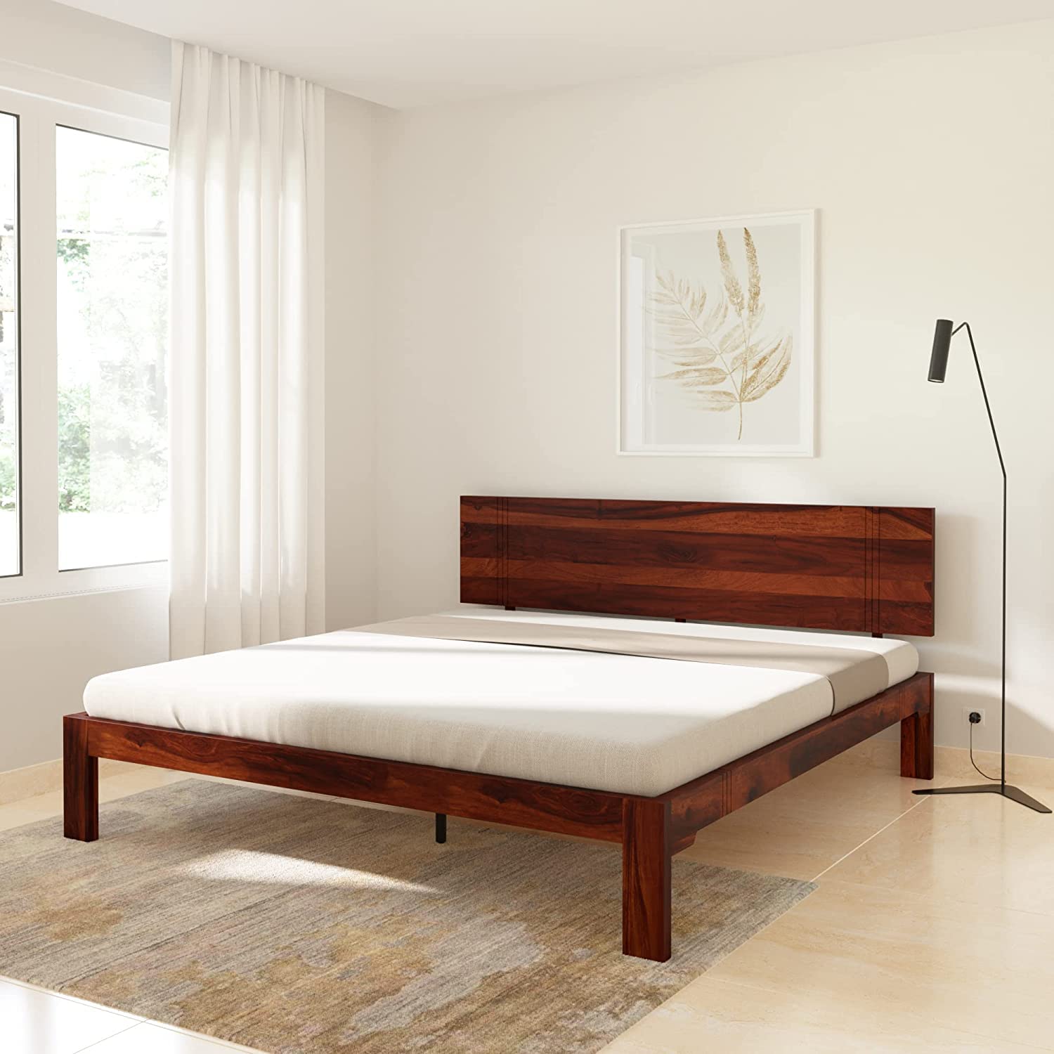 Buy DECNITY Osik Queen Size Sheesham Wood Bed for Bedroom Sheesham