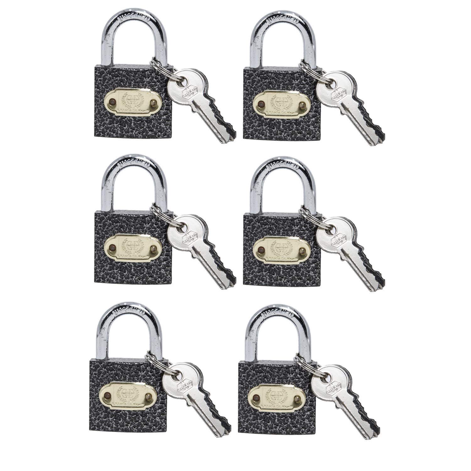 Harrison Luggage Lock C I-0320 Key Padlock with 3 Keys Mild Steel Solid Body Hardened Shackle Suitable for Suitcase Lock, Bag Lock, Bagpack, Small Locks - Grey (Pack of 4) — Amazon image 8