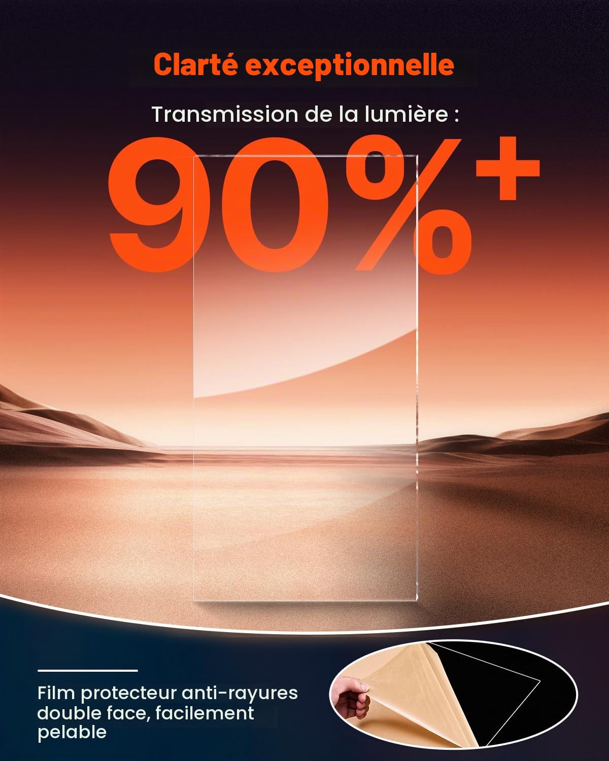 VEVOR Feuille Acrylique, 610x1219 mm, Plaque Plastique Transparente, Épaisseur 3 mm, Lot de 2, Facile à Découper Percer, Résistance, pour Artisanat, Couverture de Cadre Photo, Affichage de Bricolage