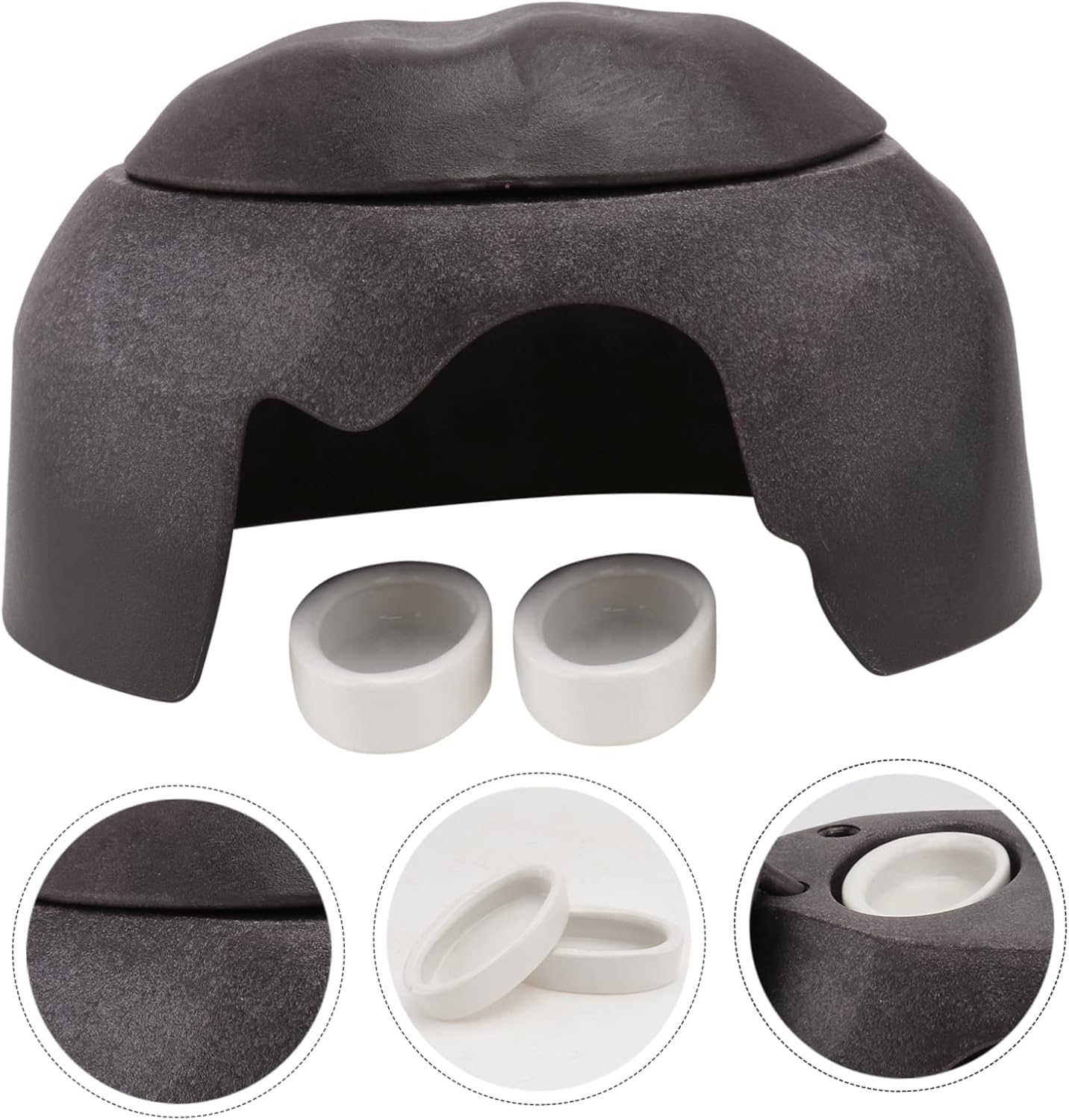 Sosoport 1PC Tortoise Hiding Cave with Ceramic Basin Decorative Reptile Humidification Shelter for Animals for Turtles Lizards and Spiders Durable and Safe Material