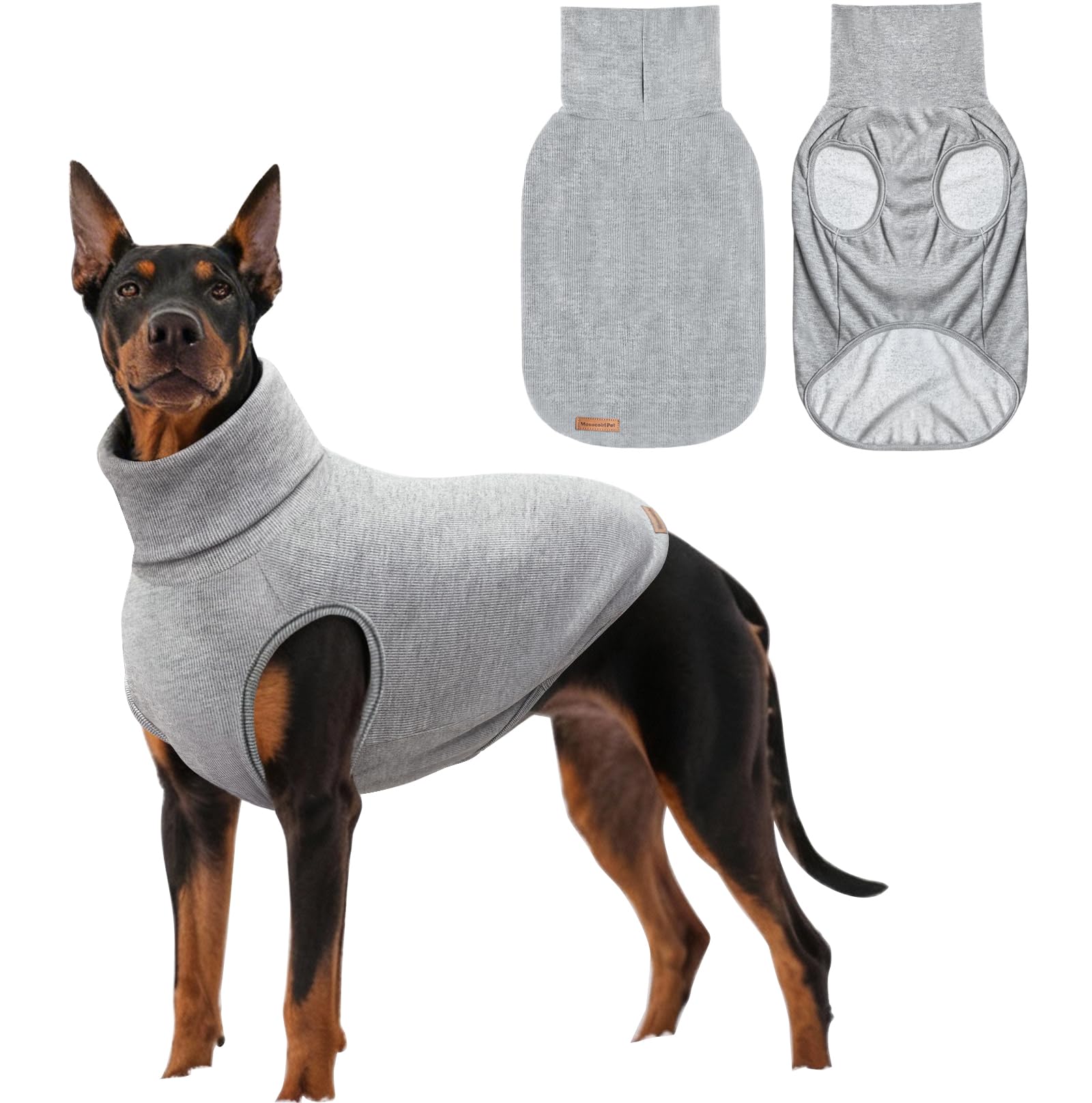 Pull col roulé pour chien en polaire douce haut de gamme manteau chaud gris pour chiot