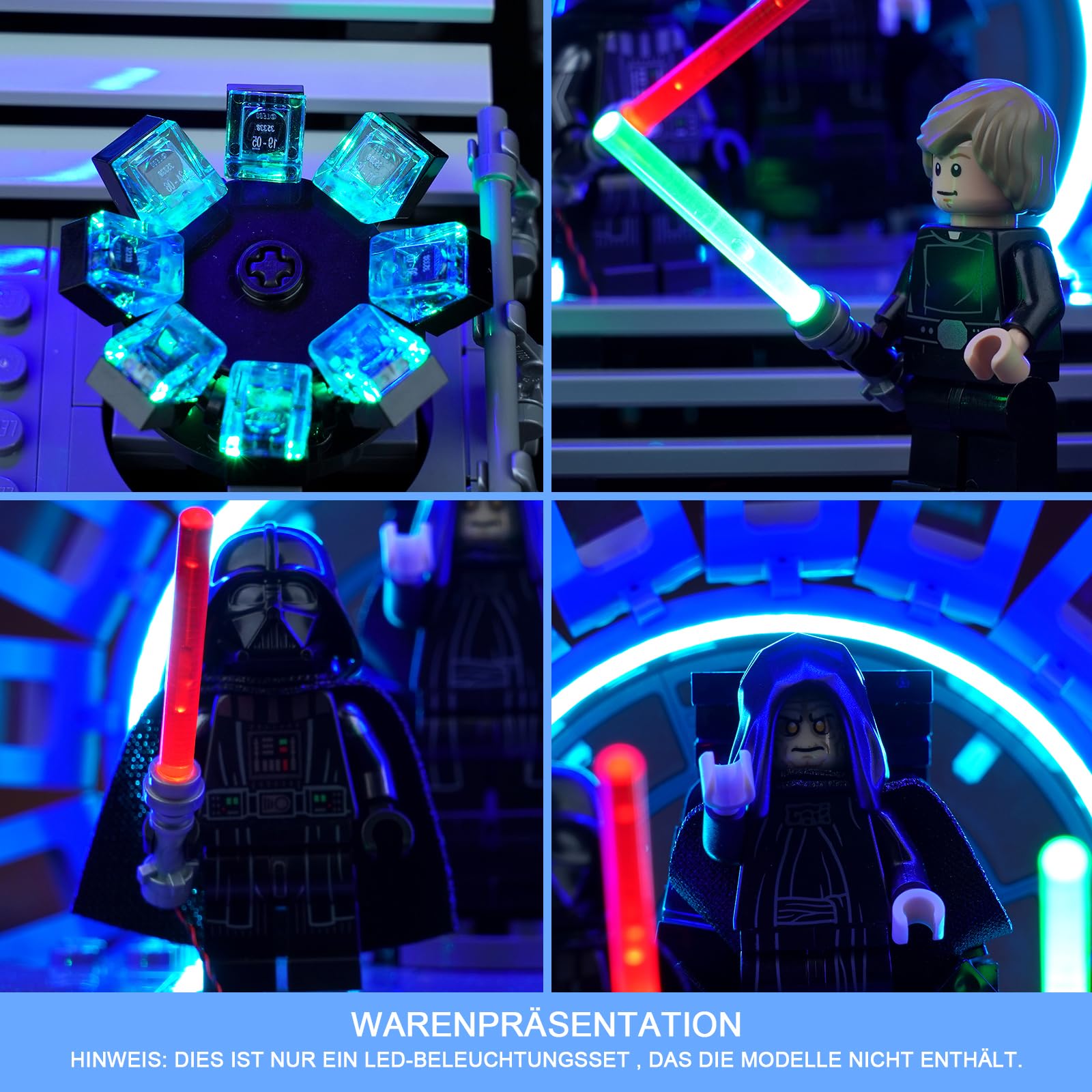 LocoLee Led Licht Set für Lego Thronsaal des Imperators, Led Beleuchtungs Set für Lego 75352 Star Wars Thronsaal des Imperators 75352 Emperor’s Throne Room Diorama - Nur Lichter Set, Kein Modell