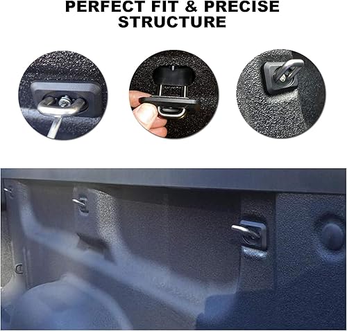 Miniatura 4 de Paquete de 9 anclajes de amarre retráctiles para caja de camioneta para Silverado y Sierra 1500 2500HD 3500HD 2007-2018, Colorado y Canyon 2015-2019