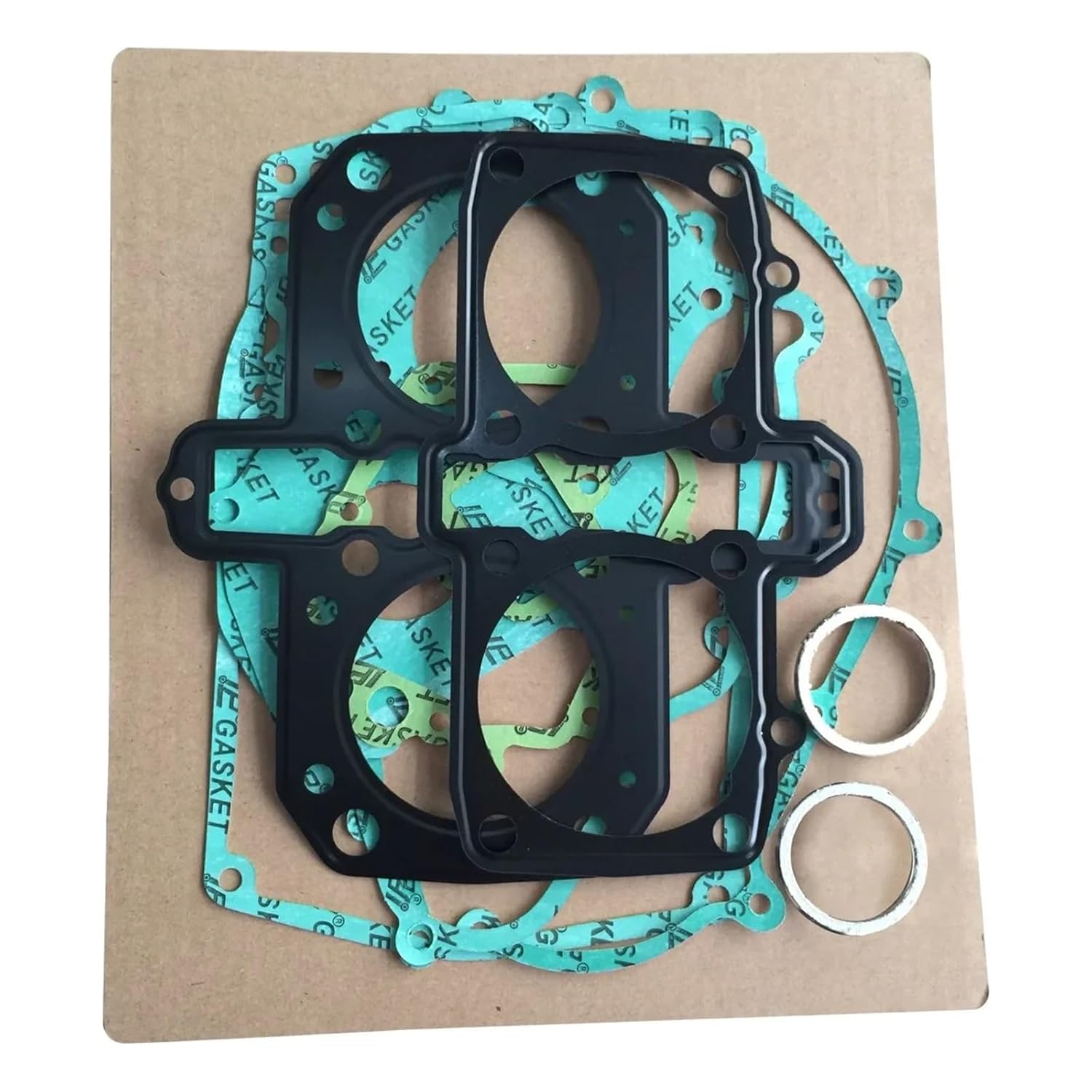 Motorcycle Engine Cylinder Crankcase Cover Gaskets Set Compatible with KLE500 85-95 EN450 85-90 ER500 EN500 500 EX500 Spare Parts(Cylinder Head)