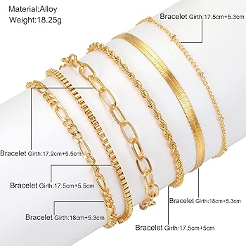 Amazon.co.jp: ゴールドレイヤードブレスレット レディース 重ね付け