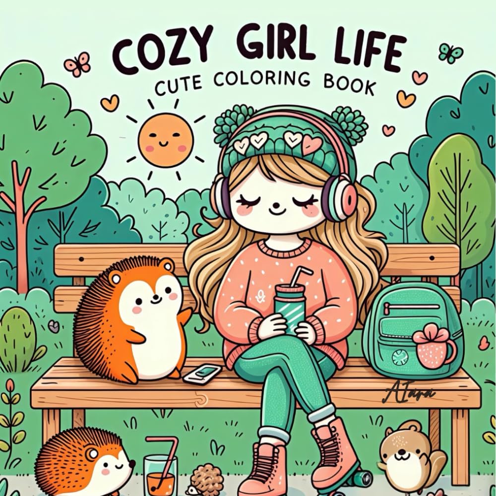 Cozy Girl Life:: Cute Coloring Book for Adults & Teens Featuring Adorable Moments, Everyday Activities, and Sweet Nature Scenes (Cozy Girl Series)
