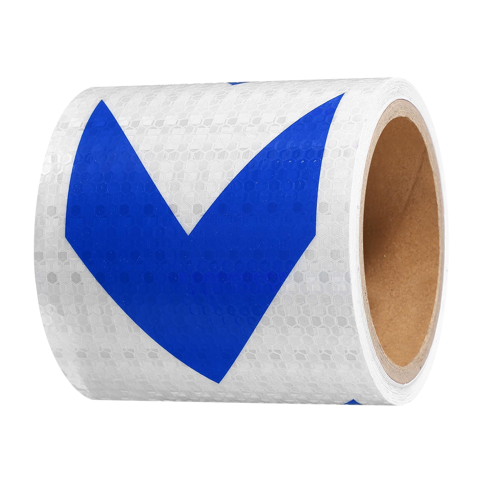 PATIKIL Reflective Tape, 4 Inch x 20 ft Waterproof Self Adhesive High Visibility Safety Warning Arrow Tape Outdoor Reflectors for Trucks Trailers Cars, White Blue — image 1