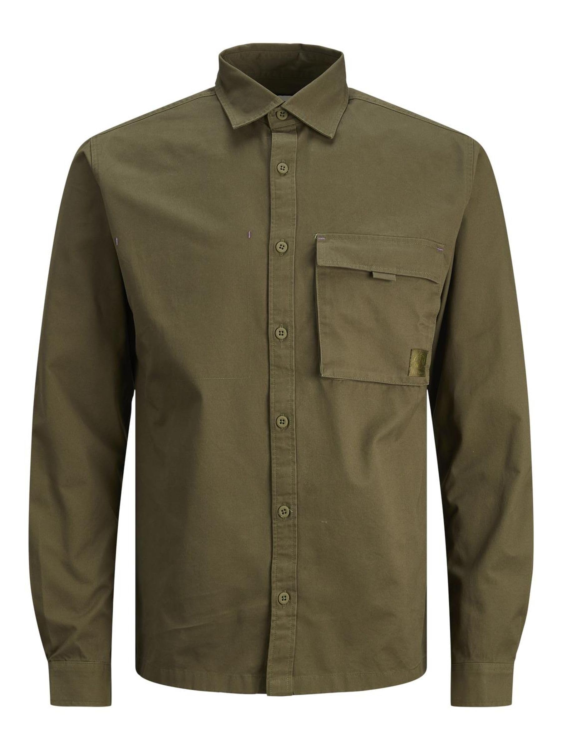 JACK & JONES Men's Jcodust Shirt Ls Sn Polo, Olive Night, XL