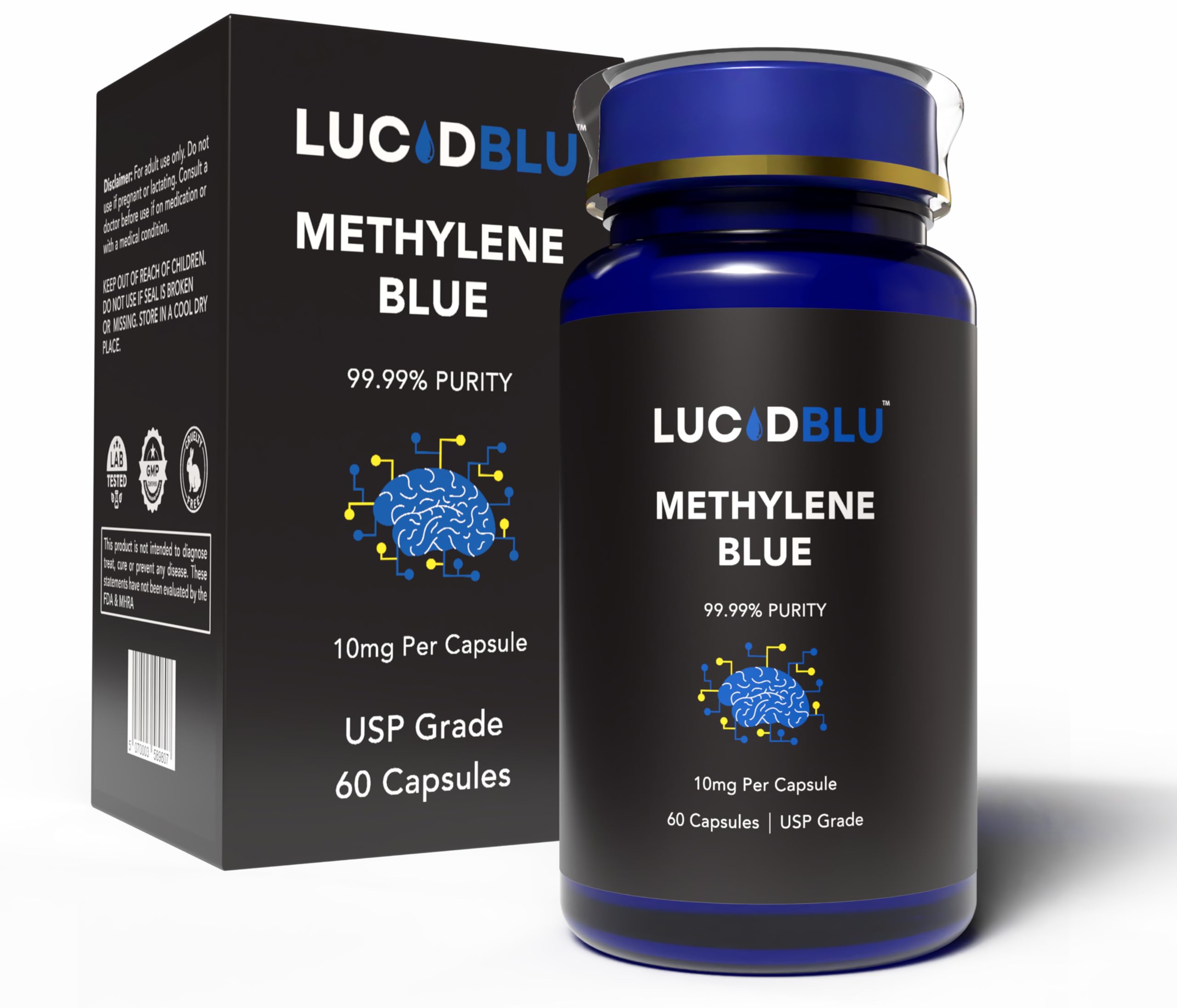 Amazon.com: Lucid Blu Methylene Blue Capsules (USP) -10mg with