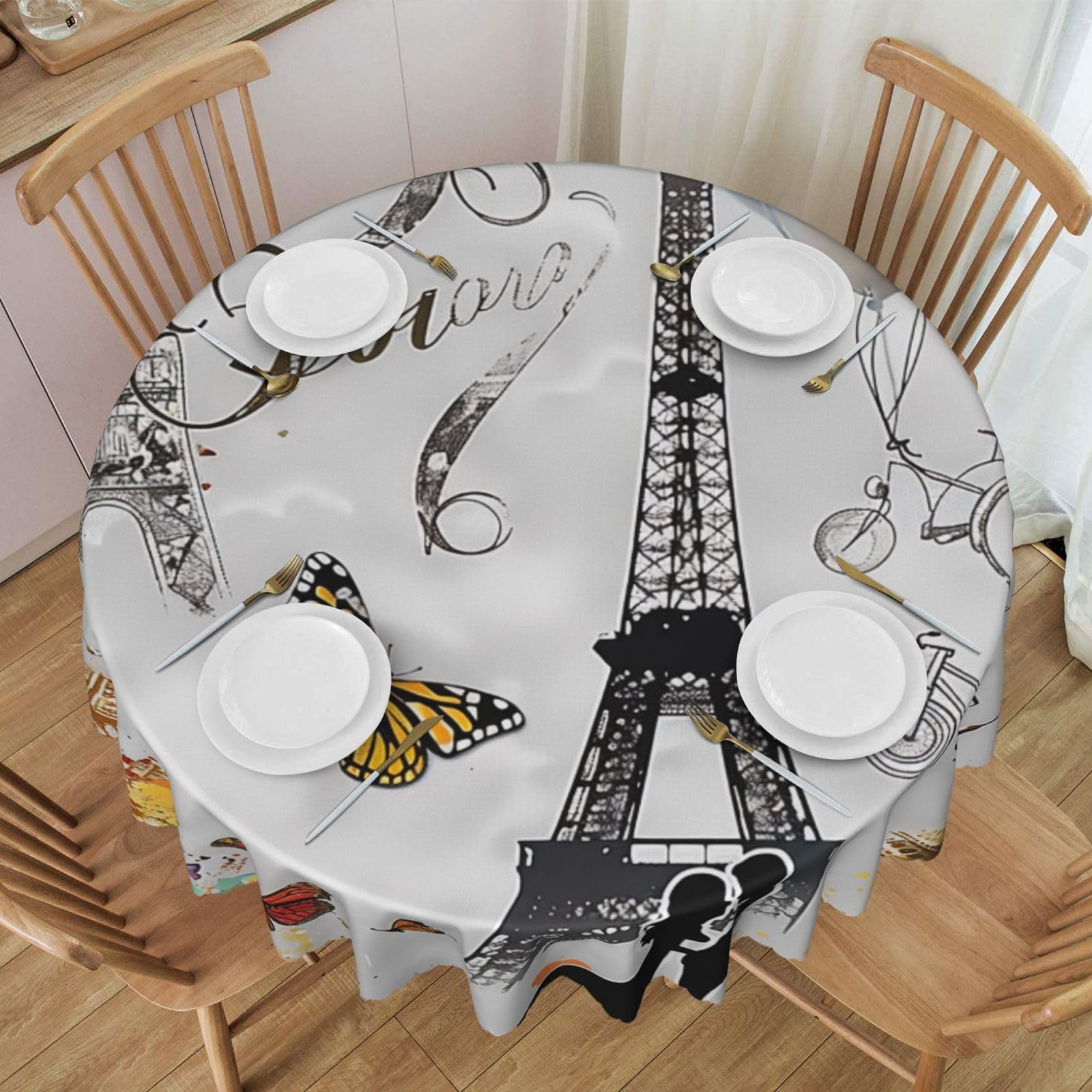 Nappe ronde anti-tache Paris pour éliminer les corvées de nettoyage