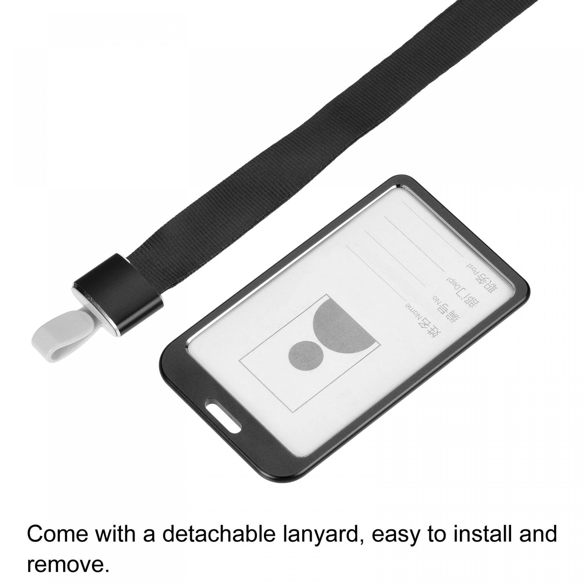 Sourcing Map Badge Holder 9.5x5.8cm Vertical Aluminum ID - View #3