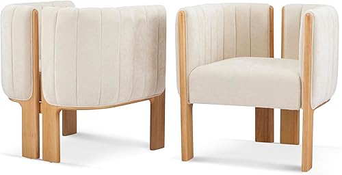 Juego de 2 sillas de comedor modernas con marco de madera de goma, capacidad de 225 libras para comedor, cocina, sala de estar, escritorio, mesa y