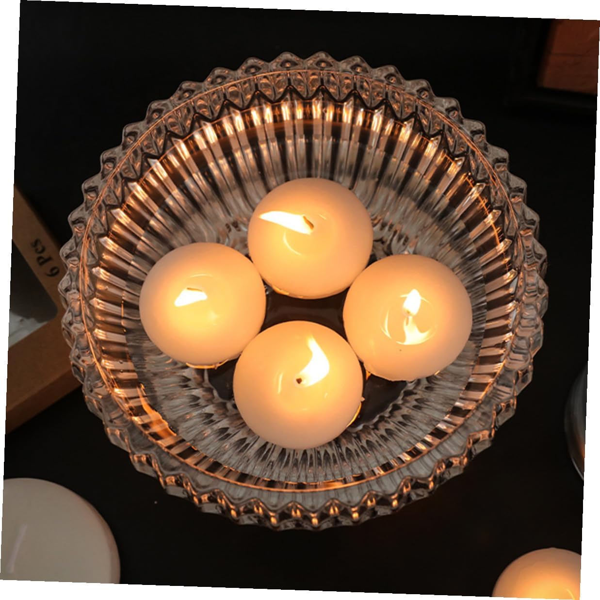 Zerodeko Floating Tealight Candles 6pcs Small Unscented Wax 4.5x2.5cm Compact Pool Party Wedding Romantic Centerpiece Decor