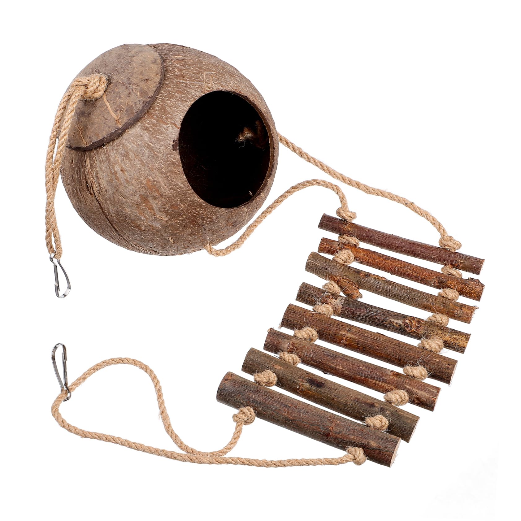 HEMOTON Reptile Hide Cave Natural Coconut Shell Shelter for Lizards Spiders Crabs for Terrarium Decor Cozy Safe Habitat for Reptile Humid Hideout Lightweight