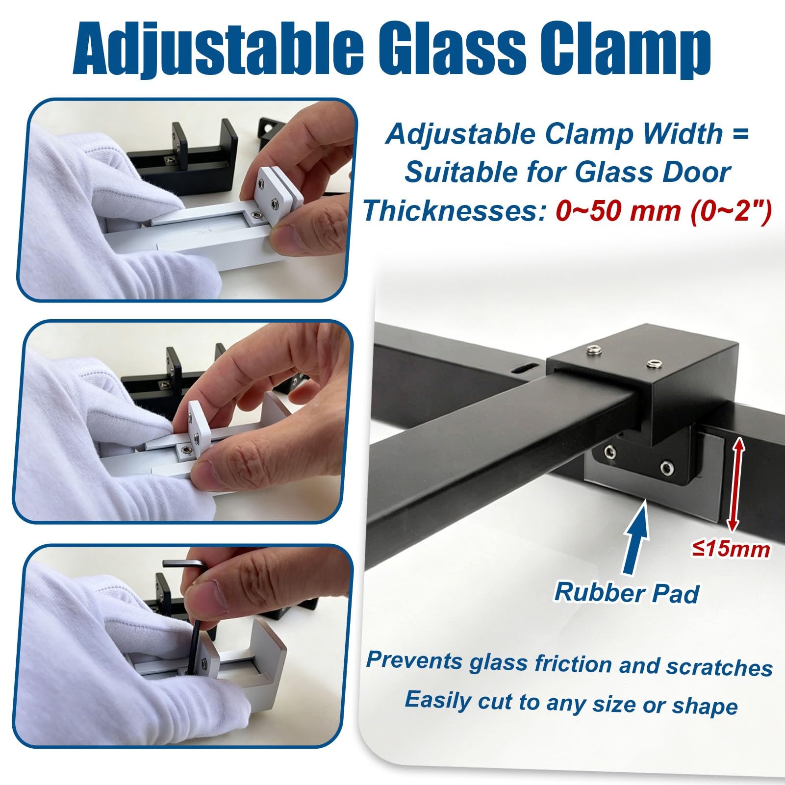 Vibeo Barra Stabilizzatrice per Box Doccia Barra di Supporto Lunga per Parete Doccia, Stabilizzatore per Vetro con Morsetti Regolabili, Asta di Rinforzo Anti-Oscillazione per Portas | [](Matte Black,70cm/27.6in)