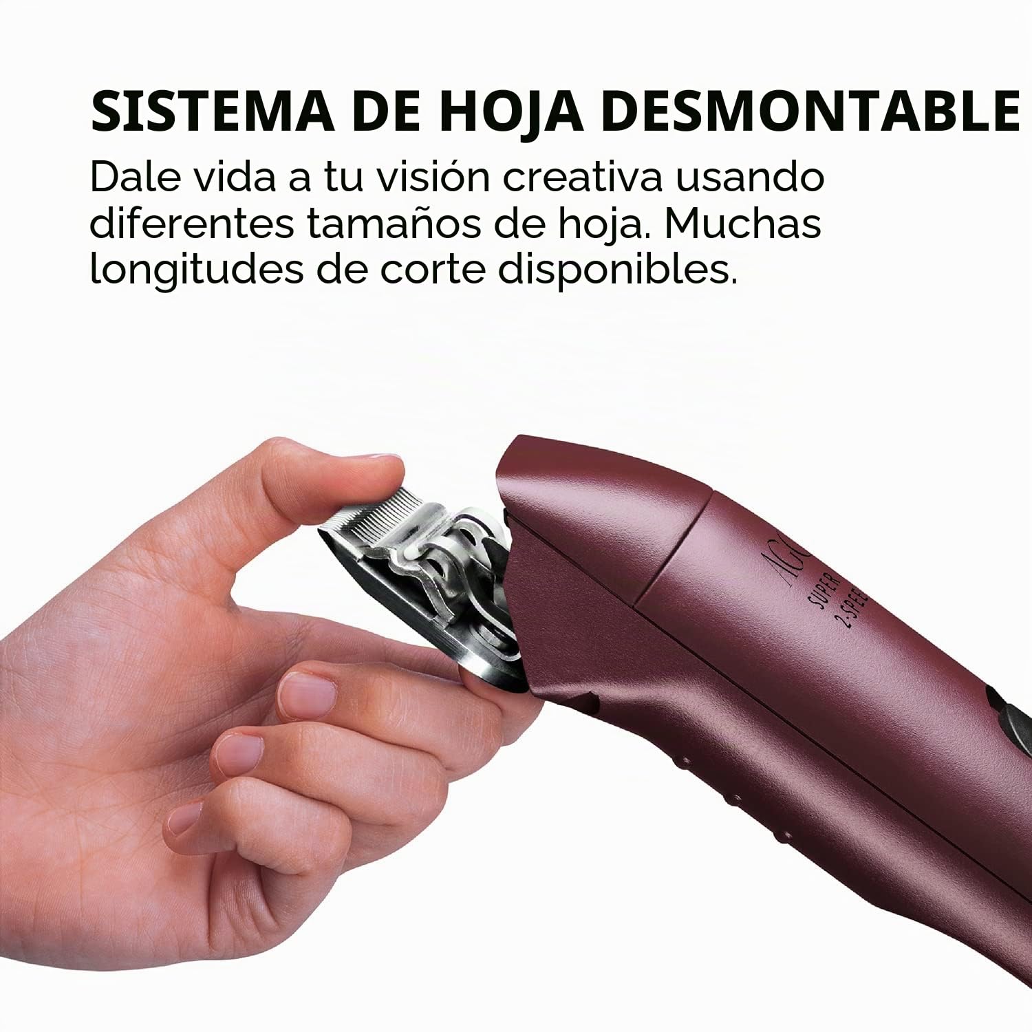 Andis 23375 Professional UltraEdge Super - Cortadora de cuchillas desmontable de 2 velocidades, motor giratorio con carcasa a prueba de roturas, funciona tranquilo y silencioso, cable de 14 pulgadas,