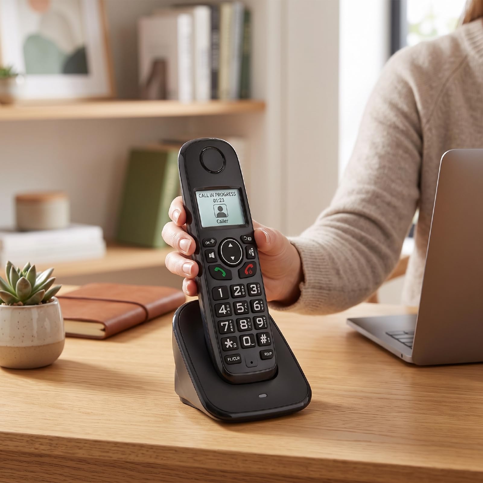 VBESTLIFE Telefono Cordless DECT, Chiamate in Vivavoce e ID Chiamante