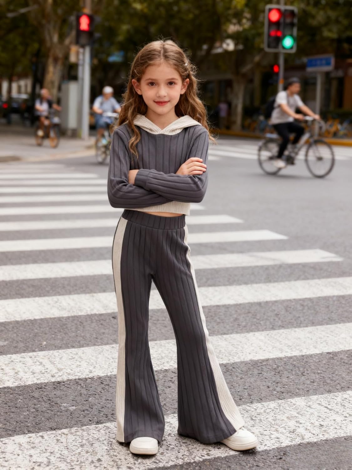 Girls Clothes 2Pcs Long Sleeve Hoodie Pullover Sweatshirt & Pant Girl Fall Winter Outfits Set Size 7-14 - Image 4